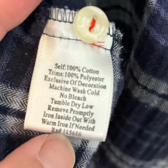 Johnny Was / 3J Workshop Embroidered Blue Ruffled Flannel Size Medium - Picture 14 of 14